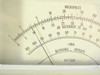Close-up of Singer Stoddart NM-65T analog meter scales: Microvolts (1–1000+), dB referred to 1 µV (0–105), -dBm, and BATTERY/RECHARGE/OPERATE indicators