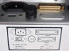 HP 7004B rear panel showing IEC AC inlet, LINE voltage selector switch, fuse holder, DB25 parallel interface connector (P902/J903), and voltage/fuse rating label: 115/230V, 100VA, 1A/500mA fuses