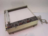 HP 7046A X-Y Recorder front three-quarter view showing 2-pen platen, front panel controls, input jacks, and power cable