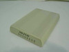 Fast Mac V.34 external modem top and front view showing cream housing with LED status indicators along front edge