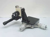 McBain custom XY microscope stage assembly — three-quarter front view showing Olympus BHMJ focusing stage, two Mitutoyo micrometer heads, and Zeiss objective mounted underneath black stage plate
