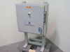 Leybold-Heraeus 208V freestanding electrical enclosure front view with door closed and Leybold-Heraeus label visible