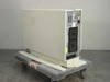 Laser Magnetic Storage LF4500-212LU RapidChanger optical disk jukebox – rear-left 3/4 view showing dual cooling fans and rear I/O panel