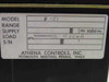 Athena Controls 6075-F-E1 — model label on side of enclosure showing Model: F-E1, Supply: 50/60 Hz, Load: 4-20mA, manufactured by Athena Controls Inc., Plymouth Meeting, Pennsylvania 19462