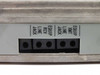 Motorola SLF3230A Microcite line card — closeup of front terminal blocks labeled EQUIP/LINE/RCV/JACK and EQUIP/LINE/XMT/JACK