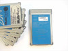 MultiTech MT2834LT PCMCIA modem card rear label showing model number MT2834LT, serial number, and FCC compliance information