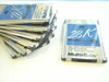 MultiTech MT2834LT MultiModem LT PCMCIA 28.8K modem cards — side and front view of multiple units with connector edge visible