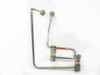 CTI Cryogenics 8143143 helium compressor line pair – alternate angle showing bent tubing profile of both supply and return lines with orange ID band and labeled couplings
