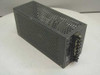Lambda LUS-11-5 5V 11A open-frame DC power supply — angled view showing perforated metal enclosure and output terminal block on right side