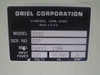 Oriel Corporation Model 7072 serial number label — showing Model 7072, Ser. No. 272, Mfd. April 1984, Input Power 110V 50/60Hz 0.5A, Made in U.S.A., Stamford CT