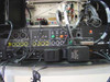 VTEL WG500 rear panel showing VCF, audio, monitor, codec, PC, video, telecom, camera, and mic connectors with power adapter and cabling