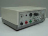 Brushless 3-phase motor controller front panel showing PUISSANCE power section, MARCHE/ARRET switch, 5A current label, VITESSE speed knob, REGULATION section, and banana jacks