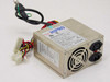Hipro HP-150PP3 150W AT power supply – front and side view showing silver chassis, HIPRO label, rear IEC connectors, fan, and output cable harness