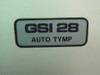 GSI 28 Auto Tymp model label close-up reading 'GSI 28 AUTO TYMP'