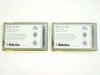 US Robotics Megahertz XJ4338 PCMCIA modem cards — rear label showing model number, FCC ID, and compliance markings, two units