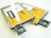 US Robotics Megahertz XJ4338 PCMCIA modem cards — stacked angled view with XJACK connectors deployed, two units