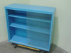 Blue Steel 36"w x 31"h x 13" d Glass Display Metal Cabinet