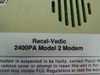 Racal-Vadic 2400PA Model 2 Modem