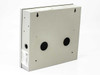 Digital Monitoring Products 1912 Command Processor – rear view of steel wall enclosure showing knockouts and mounting keyhole slots