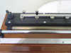 Leeds & Northrup 4300 — close-up of top black panel with knurled binding post terminals and slide wire rod with calibrated ruler scale