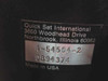 Quick Set International label on pedestal column – part number 4-54504-2, serial number 0894374, Northbrook Illinois, Made in USA