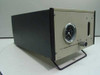 VC 30 Cryostat Gauge Flow Control — angled right-side view showing full enclosure with black side panels and wire support stand feet underneath
