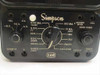 Simpson 260 Series 6P front panel close-up — center range selector knob with labeled positions (500 mA Transit, 2.5V, 10V, 50V, 250V, 500V/1000V, Rx1, Rx100, Rx10000), input jacks labeled Common, +, Output, -10A, +10A, Zero Ohms knob at right
