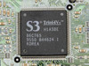 Close-up of S3 Trio64V+ (86C765) main graphics controller chip on Diamond Stealth 64 Video 2001 PCI card