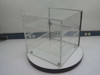 Atmosphere Control Products acrylic desiccator open front view — interior showing single vented plexiglass shelf and clear acrylic walls