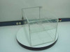 Plas Labs acrylic desiccator cabinet open-top view showing two removable interior trays and aluminum door frame hardware