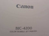 Canon BJC-4200 Color Bubble Jet Printer model label closeup showing Canon logo and BJC-4200 Color Bubble Jet Printer text