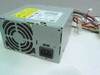 Astec VL203-3525 200W ATX power supply rear view showing IEC C14 AC inlet and 80mm cooling fan exhaust