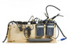 Heat sink assembly – bottom/rear view showing GE 26F6769FC motor run capacitors, Dale resistors, and terminal block wiring