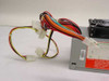 Power Tronic WK-6145DL3 power supply — output cable harness closeup showing Molex 4-pin peripheral connectors and fan