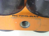 Retro-Ray brand name stamped on orange housing with threaded mounting stud visible below