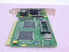 Madge 151-100-3S PCI Ringnode card — angled rear-quarter view showing solder side, TI controller, and oscillator crystal