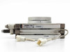 SMC MSQB30R-F9N — side profile view showing body thickness, auto switch leads, and rotary table graduation