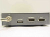 LXE 200IBSL01 rear panel close-up — RF coax port on left, POWER connector, CONSOLE DB-25, and HOST DB-25 ports clearly labeled