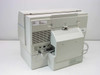 HP DeskJet 1600CM rear view showing JetDirect card, parallel port, and C3543A tray connection