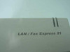Close-up of Xerox LAN Fax Express 21 model name label on top of unit