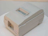 Epson TM-U200D M119D dot matrix receipt printer – front and right side view showing paper exit slot, status indicator lights, and Epson logo on beige housing