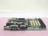 Intel 683503-305 AL440LX Slot 1 ATX motherboard — front-left view showing I/O panel with serial, parallel, PS/2 and USB ports, PCI and ISA expansion slots