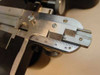 Leitz 561007 X-Y mechanical stage vernier scale close-up — second view showing same axis graduations from a slightly different angle