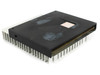 Intel SL2XU Pentium III Xeon Slot 2 CPU – top view showing black cartridge casing and large aluminum heatsink with thermal discoloration marks