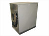 MGE EPE EPS-2101/44.66 UPS rear/side view — gray sheet metal enclosure with power cable exiting bottom