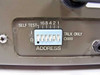 HP 9111A rear panel — HP-IB address DIP switch close-up showing 6-position switch with SELF TEST, ADDRESS (16 8 4 2 1), and TALK ONLY labels