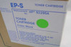 EP-S toner cartridge box label showing HP 92295A replacement, black toner, and machine compatibility list