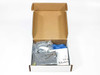 Kronos 8601183-001 modem card kit shown inside open box with cable, anti-static bag, and installation guide booklet