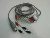 Medtel Patient Monitor Cable 114-510 – full cable view with banana plugs and multi-pin connector coiled
