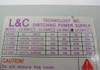 L&C Technology Inc. label showing model LC-250C selected, AC input ratings, and DC output voltage and amperage specifications